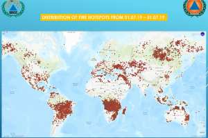 Planète - Situation des feux de forêts dans le monde: Mois de Juillet 2019
