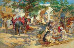 Œuvre de Frédérick Arthur Bridgman Joueurs d’échecs, Biskra