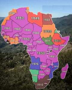 La Carte Chronologie de la décolonisation de l'Afrique.