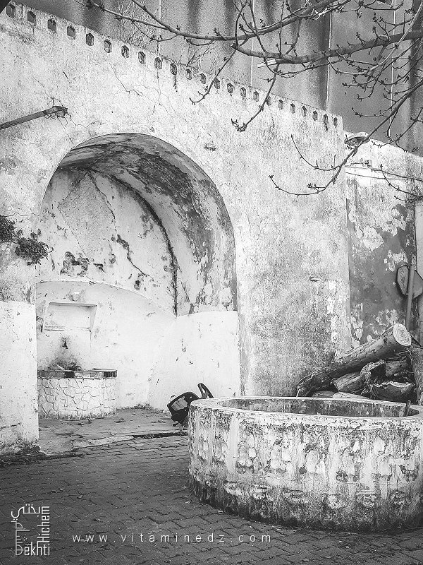 Fontaine et puits au jardin publique de la pépinière El Hartoune, Tlemcen