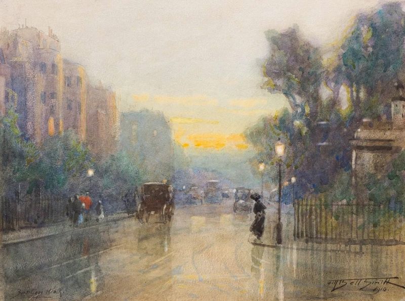 Rue de Londres au coucher du soleil