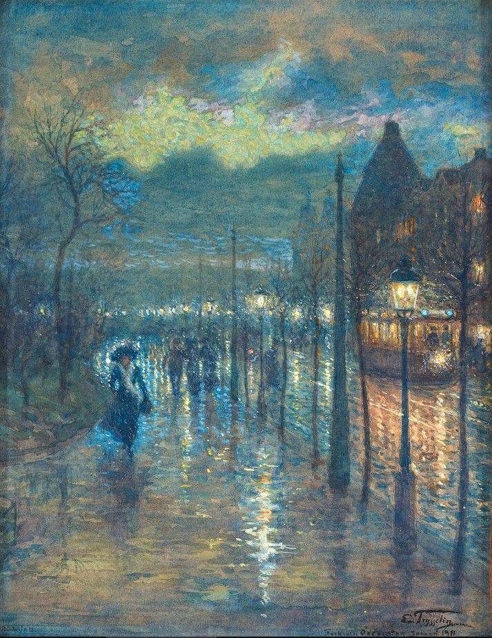 Scène de rue de Stockholm avec des piétons la nuit