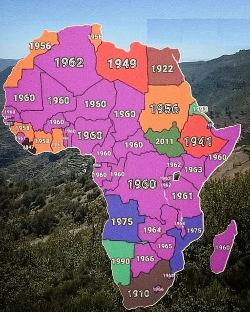 La Carte Chronologie de la décolonisation de l'Afrique.