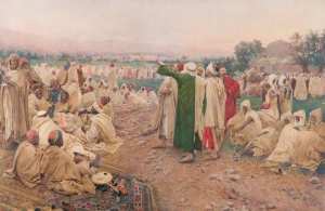 GUSTAVO SIMONI — Repos de la caravane, 1902, huile sur toile