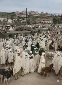 Bouira le 21 décembre 1957 , le marché du samedi.