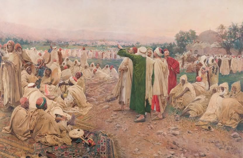 GUSTAVO SIMONI — Repos de la caravane, 1902, huile sur toile