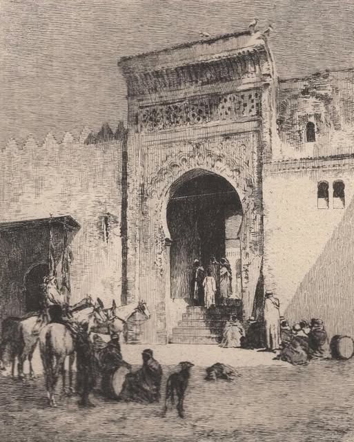 Gravure de la porte de la mosquée Sidi Boumediene à Tlemcen, en Algérie.