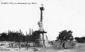 ANCIENNE TIARET  MONUMENT AUX MORTS 1922