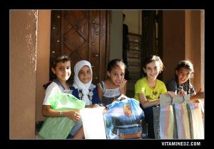 Fillettes elèves de l'école coranique de la Zaouia El Alaouiya