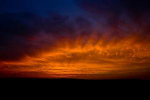 Incandescent sunrise in wadi Bhair