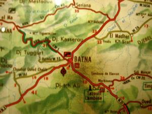 Ancienne carte routi?re de Batna