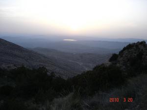 Ah Frah seen from Ish Abarkane (Djebel Lakhal) at sunset, 2010