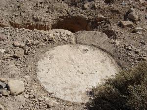 Remains of an an ancient olive press in Laamda, Ah Frah