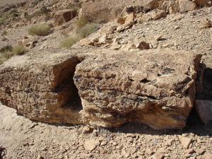 Remains of an an ancient olive press in Laamda, Ah Frah