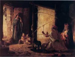 Tissage du burnouss par Frederick Arthur Bridgman