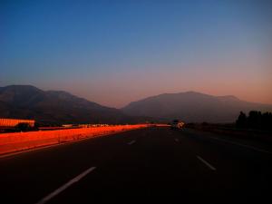 Coucher de Soleil sur l'autoroute de Blida