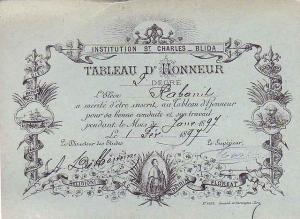 Tableau d'honneur