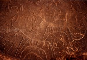gravures rupestres vers Taghit