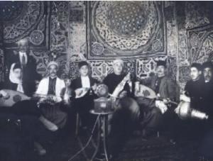Orchestre de Cheikh Larbi au Congres de la Musique Arabe en 1932.