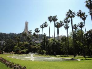 Vue du Monument des Martyrs (Maqam Chahid) Depuis le Jardin d'Essai à  Alger