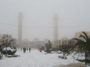La Grande Mosquée de Djelfa sous la Neige