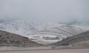 Djebel boutaleb sous la Neige et les nuages
