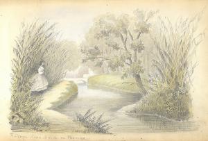 Carnet de Dessins Anonymes - SALAH BEY ruisseau eau chaude HAMMA