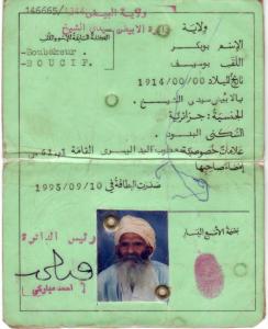 carte d'identité de hadj boubakeur boucif (ZAAIM)