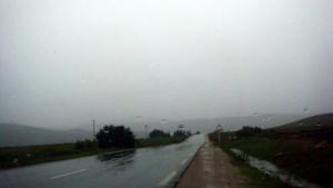 Route entre Guelma et Bouchegouf en plein hiver