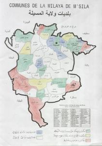 Carte de la Wilaya de Msila