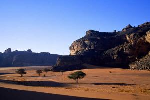 Paysage de Tadrart, dans l'oued In Jaren