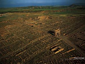 Vue d'ensemble sur les ruines de Timgad