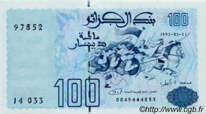 Billet de 100 Dinars 21 Mai 1992