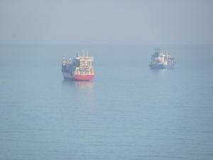 Bateaux naviguant près des Côtes d'Alger