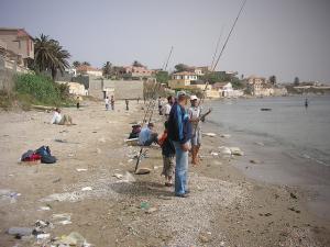 Pêche amateur sur la Plage la Perouse à Alger