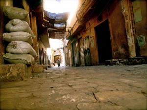 Place du Marché de Ghardaia, le matin très tôt