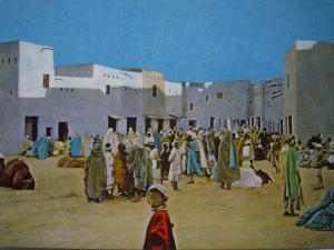 Peinture du Marché Mozabite de Ghardaia