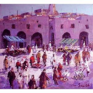 Peinture du Souk de Ghardaia