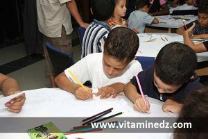 Atelier de dessin pour enfants à Tlemcen, les nouveaux artistes en oeuvre