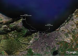 صورة فضائية للمناراة الساحلية لولاية وهران