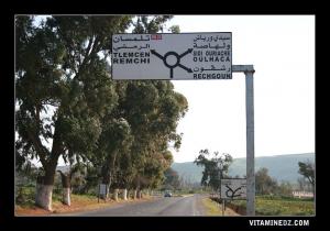 الطريق المؤدي إلى شاطئ رشڨون  عند الخروج من مدينة بني صاف