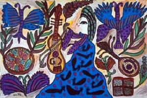 لوحة زيتية للفنانة باية