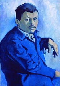 لوحة زيتية للرجل الأزرق من طرف محمد تمام (1951)