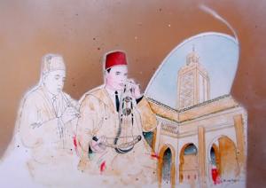 العزف على آلة الرباب