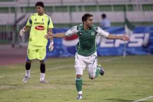 Firash AlKhateeb of Kuwait's AlArabi celebrates his goal against