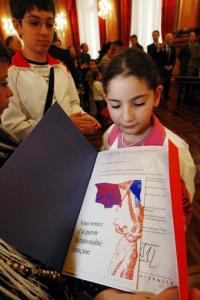A girl from the Maghreb (Morocco, Algeria, Tunisia) displays