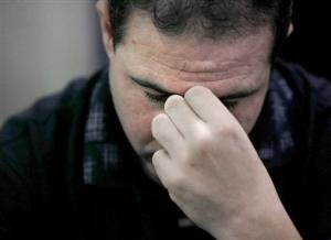 Nasreddine Bousbaa of Algeria listens to sentencing from behind