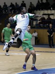 Algeria's Hammad Abdel Razek passes to a team mate
