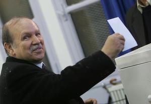 Algeria's President Abdelaziz Bouteflika casting his ballot at a