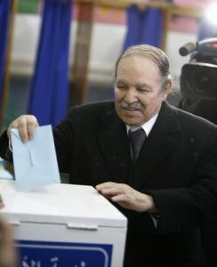 Algeria's President Abdelaziz Bouteflika casts his vote for the